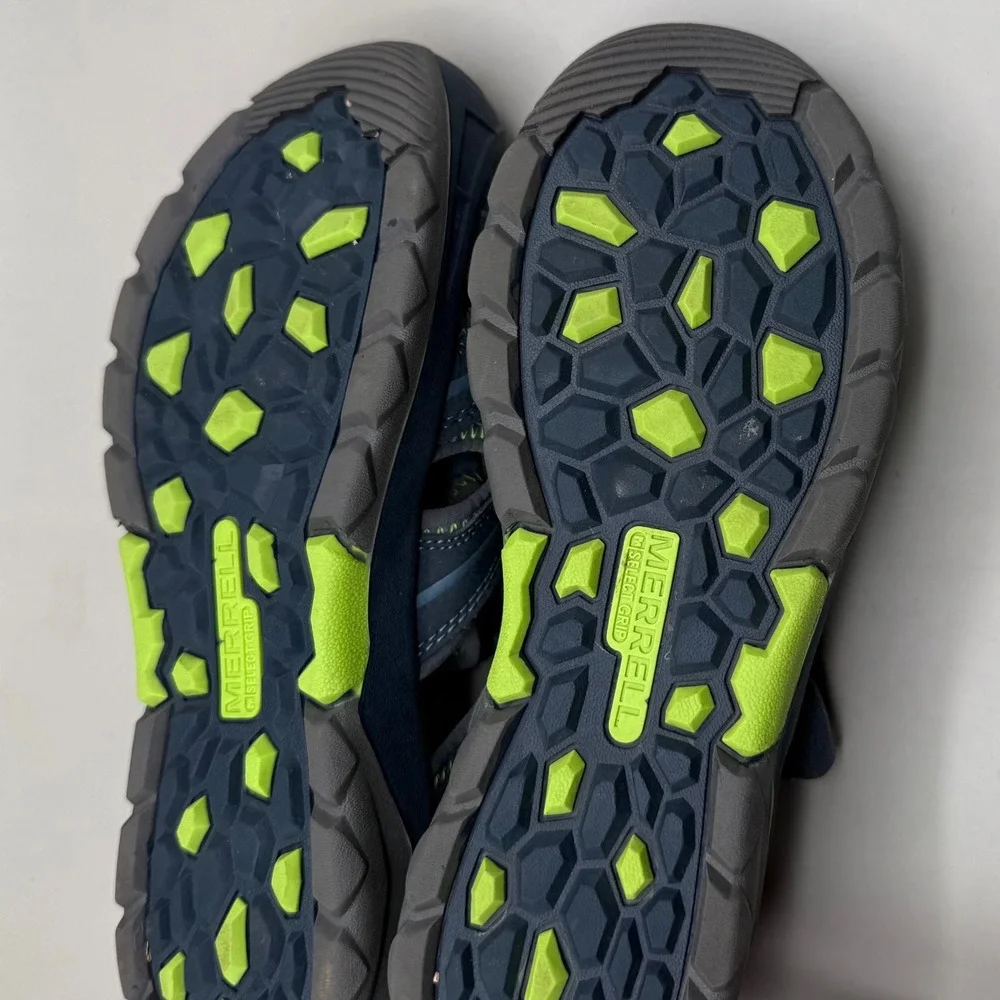 Merrell Hydro Hiker Sandal Mens 6 Leather Waterproof Sport Sandals Blue MY53375